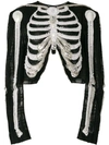 THOM BROWNE REVERSE OPENING CARDIGAN JACKET IN CRYSTAL SKELETON EMBROIDERY,FBC448E0358712476309