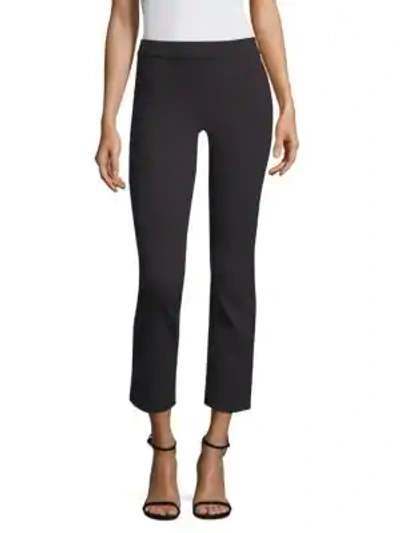 Tory Burch Stacey Ponte Cropped Trousers, Black In Navy