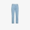 Off-white Mid Rise Denim Cropped Jeans In Blue