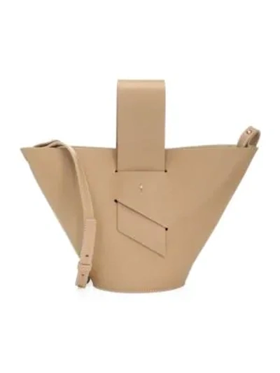 Carolina Santo Domingo Amphora Mini Tan Crossbody Bag In Cappuccino