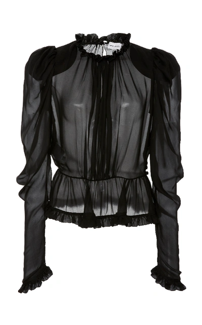 Magda Butrym Normandy Silk Blouse In Black
