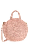Clare V Alice Woven Sisal Straw Bag - Pink In Blush Woven