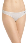 Dkny Low Rise Thong In White Diamond Dash