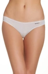 Dkny Litewear Low-rise Mesh-trim Bikini Underwear Dk5002 In White Diamond Dash