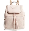 TORY BURCH FLEMING LAMBSKIN LEATHER BACKPACK - PINK,45143