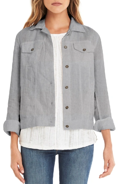 Michael Stars Linen Denim Jacket In White