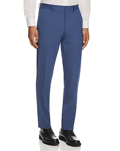 Theory Mayer Micro-birdseye Slim Fit Suit Pants In Blue