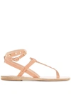 Ancient Greek Sandals Studded T-bar Sandals In Neutrals