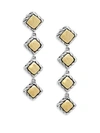 JOHN HARDY Palu 18K Gold and Silver Linear Earrings,0400097499538