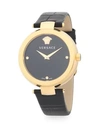 VERSACE Stainless Steel Leather Strap Watch,0400097198774