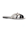 SAINT LAURENT METALLIC LEATHER SANDALS,14851067