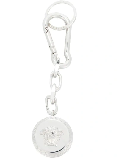 Versace Medusa Charm Keyring In Metallic