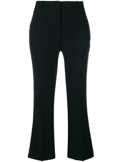 Pinko Cropped Flare Trousers In Black