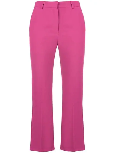 Pinko Cropped Flare Trousers In Pink
