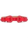 B-low The Belt Western Double Buckle Belt In Red
