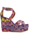 MISSONI EMBROIDERED WEDGED SANDALS,MS501602312793970