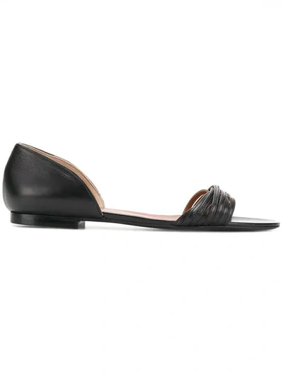 Michel Vivien Strappy Flat Sandals In Black