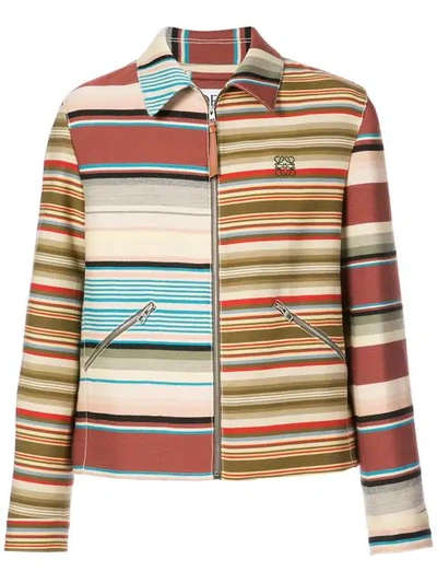 Loewe Striped Wool And Cotton-blend Jacket In Multicolour
