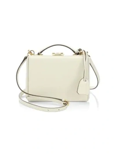 Mark Cross Small Grace Box Leather Crossbody Bag In White