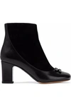 TABITHA SIMMONS WOMAN SUEDE AND GLOSSED-LEATHER ANKLE BOOTS BLACK,US 7789028783959650