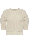 3.1 PHILLIP LIM 3.1 PHILLIP LIM WOMAN RIBBED STRETCH-COTTON SWEATER ECRU,3074457345618441202