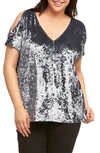 Tart Rocky Cold Shoulder Top In Slate