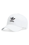 Adidas Originals Originals Mini Logo Relaxed Fit Baseball Hat In White/black