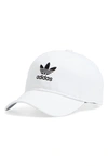 Adidas Originals Originals Mini Logo Relaxed Fit Baseball Hat In White