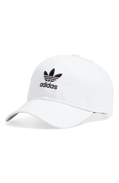 Adidas Originals Originals Mini Logo Relaxed Fit Baseball Hat In White