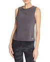 Alo Yoga Harley Distressed Muscle Tank In Anthracite Destroyed Gray