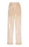 BALMAIN RELAXED SEQUINED PANT,PF05332 X038