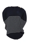 Jw Anderson Cirular Mariniere Wool Knit Top In Stripe