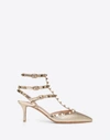 VALENTINO GARAVANI VALENTINO GARAVANI METALLIC ROCKSTUD CAGED PUMP 65MM