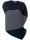 Jw Anderson Cirular Mariniere Wool Knit Top In Blue