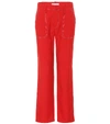 CHLOÉ WOOL-BLEND STRAIGHT-LEG TROUSERS,P00320137