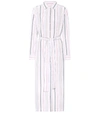 ASCENO STRIPED COTTON SHIRT DRESS,P00312691