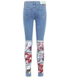 OFF-WHITE FLOWER SKINNY JEANS,P00309597