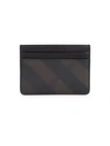 BURBERRY Textured Leather Trim Card Holder