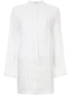 VENROY VENROY MANDARIN COLLAR SHIRT DRESS - WHITE,1606112532501
