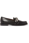GIVENCHY CHAIN-TRIMMED LEATHER LOAFERS