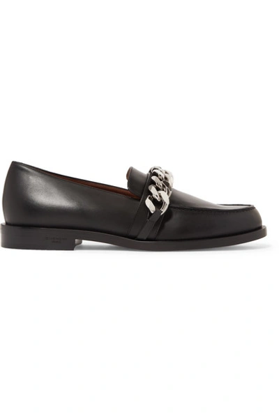 Givenchy Black 25 Chain Leather Loafers
