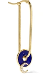 FOUNDRAE CRESCENT 18-KARAT GOLD, DIAMOND AND ENAMEL EARRING