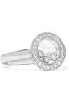 CHOPARD HAPPY DIAMONDS 18-KARAT WHITE GOLD DIAMOND RING