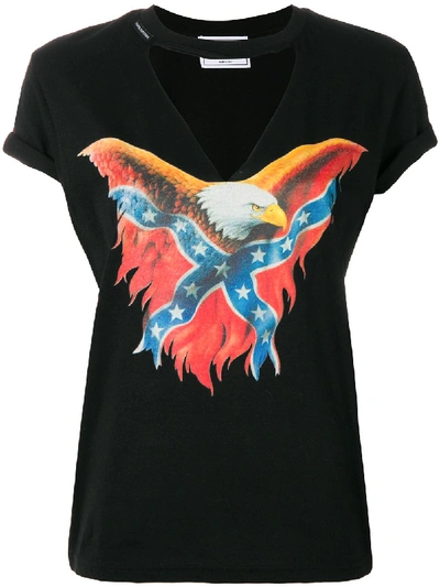 Forte Couture Cut Out Neckline Graphic Print T-shirt