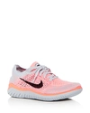 Nike Women's Free Rn Flyknit 2018 Lace Up Sneakers In Pink Multi