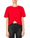 THE KOOPLES CROPPED KNOTTED TEE,FTSMC1626