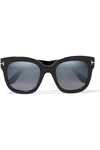 Tom Ford Beatrix 52mm Polarized Lens Oversize Square Sunglasses In Black