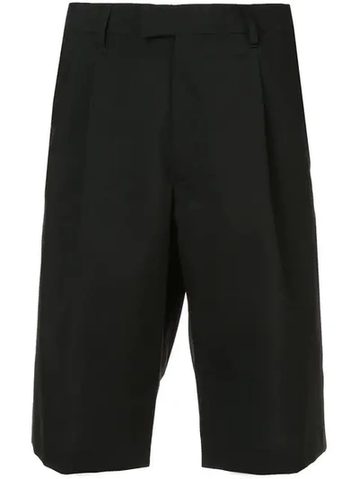 Raf Simons Logo Patch Bermuda Shorts In Black
