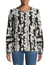 KARL LAGERFELD Floral Shirred Top,0400096867242