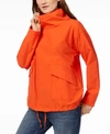 Eileen Fisher Organic Cotton/nylon Pullover Jacket In Hot Red